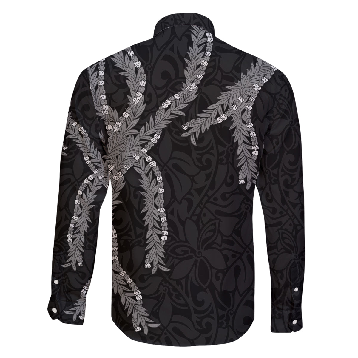 Hawaii Maile Lei Family Matching Tank Maxi Dress and Hawaiian Shirt Aloha Grayscale Color