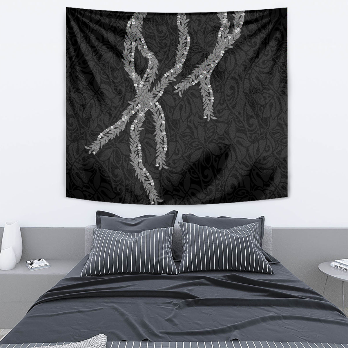 Hawaii Maile Lei Tapestry Aloha Grayscale Color LT03 - Polynesian Pride