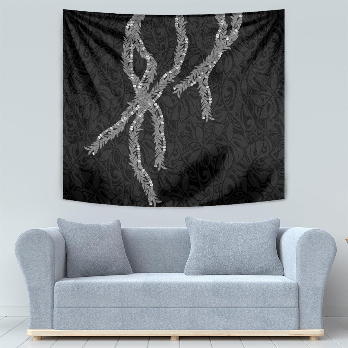 Hawaii Maile Lei Tapestry Aloha Grayscale Color LT03 - Polynesian Pride