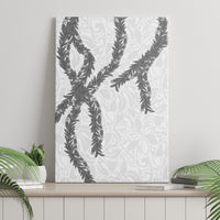 Hawaii Maile Lei Canvas Wall Art Aloha The Grey Color