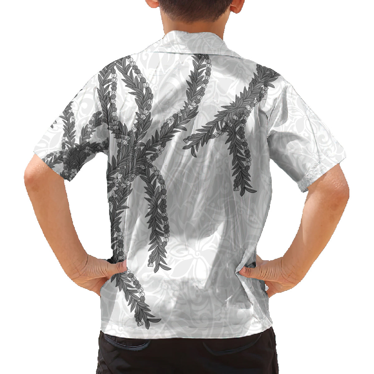 Hawaii Maile Lei Family Matching Summer Maxi Dress and Hawaiian Shirt Aloha The Grey Color