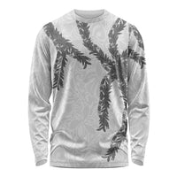 Hawaii Maile Lei Long Sleeve Shirt Aloha The Grey Color