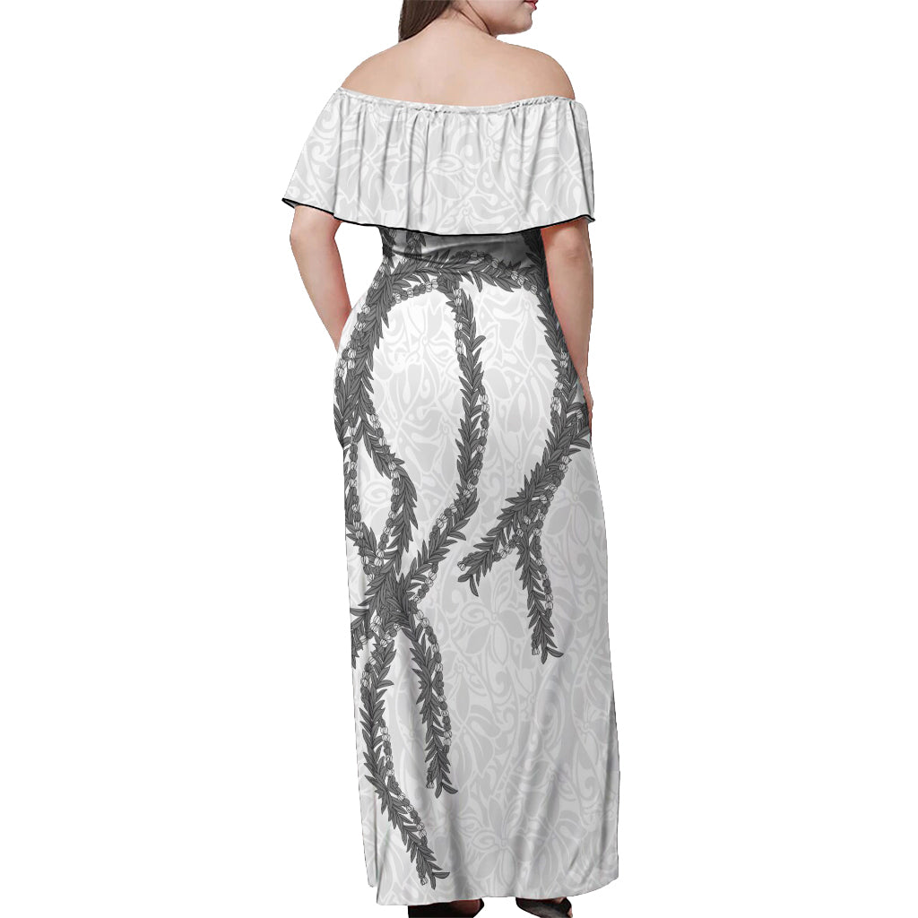 Hawaii Maile Lei Off Shoulder Maxi Dress Aloha The Grey Color