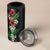 Hawaii Tropical Flowers and Leaves 4 in 1 Can Cooler Tumbler Tapa Pattern Colorful Mode