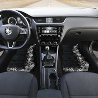 Hawaii Tropical Flowers and Leaves Car Mats Tapa Pattern Grayscale Mode