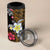 Hawaii Turtle and Tropical Flower 4 in 1 Can Cooler Tumbler Polynesian Pattern