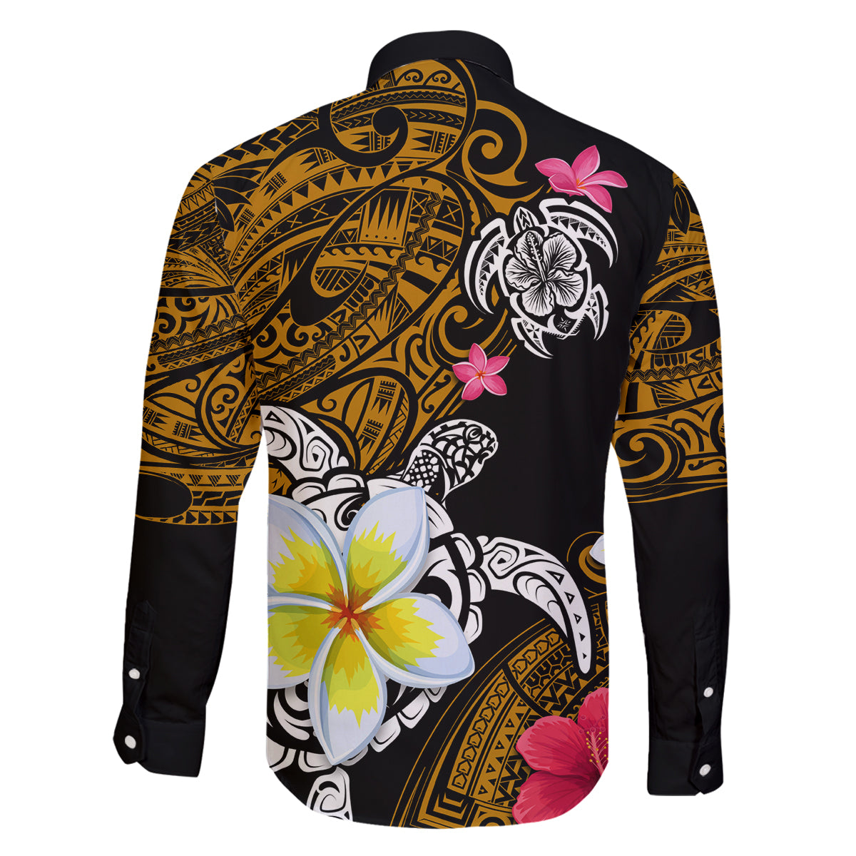 Hawaii Turtle and Tropical Flower Family Matching Mermaid Dress and Hawaiian Shirt Polynesian Pattern