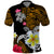 Hawaii Turtle and Tropical Flower Polo Shirt Polynesian Pattern