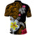 Hawaii Turtle and Tropical Flower Polo Shirt Polynesian Pattern