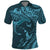 Hawaiian Manta Ray and Polynesian Tribal Tattoo Polo Shirt Turquoise Color LT03