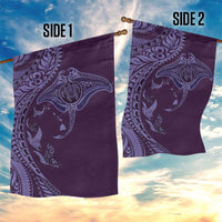 Hawaiian Manta Ray and Polynesian Tribal Tattoo Garden Flag Purple Color LT03 - Polynesian Pride