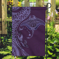Hawaiian Manta Ray and Polynesian Tribal Tattoo Garden Flag Purple Color LT03 Garden Flag Purple - Polynesian Pride