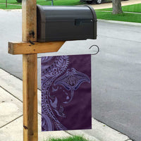 Hawaiian Manta Ray and Polynesian Tribal Tattoo Garden Flag Purple Color LT03 - Polynesian Pride