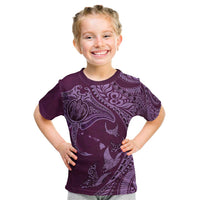 Hawaiian Manta Ray and Polynesian Tribal Tattoo Kid T Shirt Pink Color LT03 Pink - Polynesian Pride