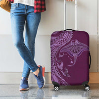 Hawaiian Manta Ray and Polynesian Tribal Tattoo Luggage Cover Pink Color LT03