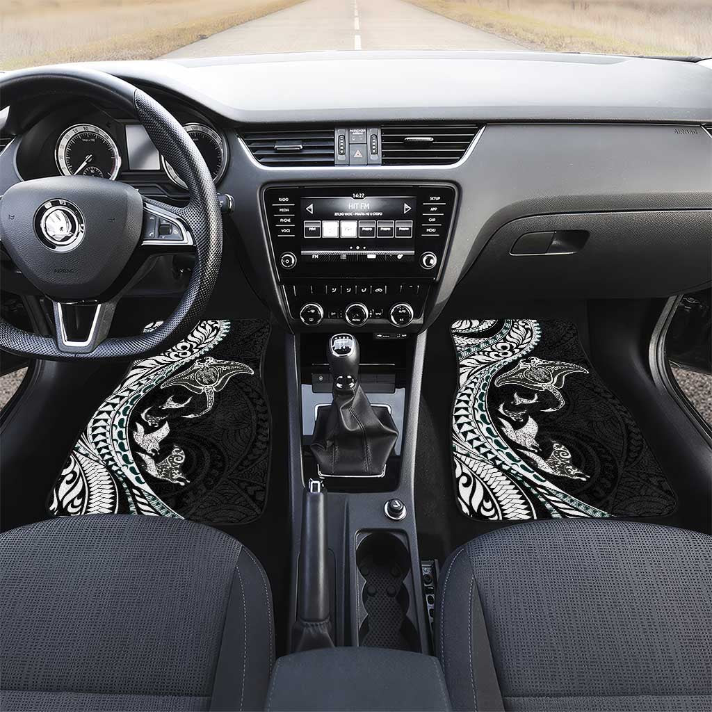 Hawaiian Manta Ray and Polynesian Tribal Tattoo Car Mats Black Color LT03