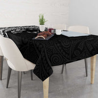 Hawaiian Manta Ray and Polynesian Tribal Tattoo Tablecloth Black Color LT03 - Polynesian Pride
