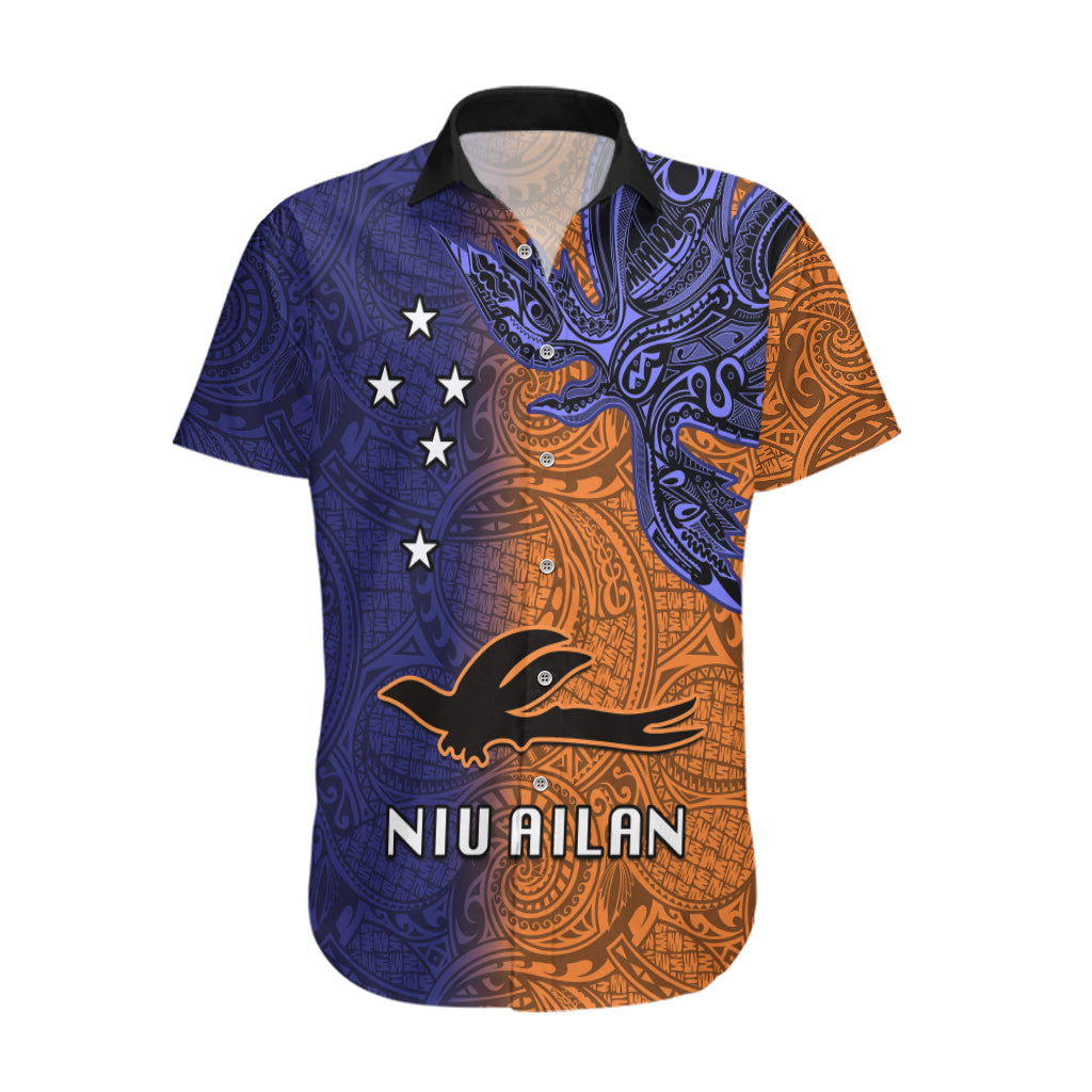 Custom Papua New Guinea New Ireland Province Hawaiian Shirt PNG Birds Of Paradise Polynesian Arty Style LT03 Orange - Polynesian Pride