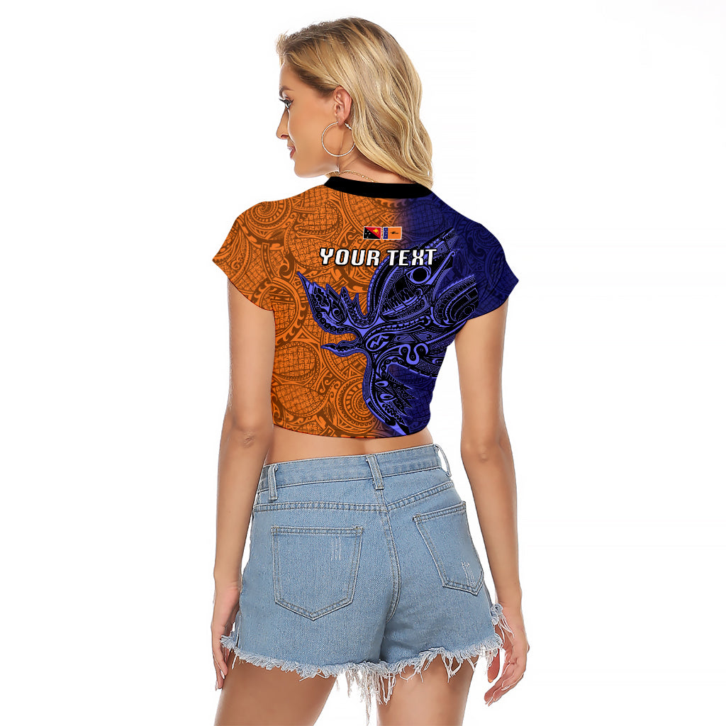 Custom Papua New Guinea New Ireland Province Raglan Cropped T Shirt PNG Birds Of Paradise Polynesian Arty Style LT03 - Polynesian Pride