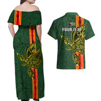 Custom Papua New Guinea Oro Province Couples Matching Off Shoulder Maxi Dress and Hawaiian Shirt PNG Birds Of Paradise Polynesian Arty Style LT03 - Polynesian Pride