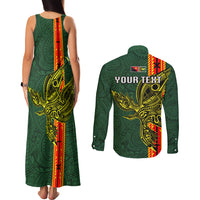 Custom Papua New Guinea Oro Province Couples Matching Tank Maxi Dress and Long Sleeve Button Shirts PNG Birds Of Paradise Polynesian Arty Style LT03 - Polynesian Pride