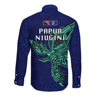 Papua New Guinea Bougainville Long Sleeve Button Shirt PNG Birds Of Paradise Polynesian Arty Style LT03 - Polynesian Pride