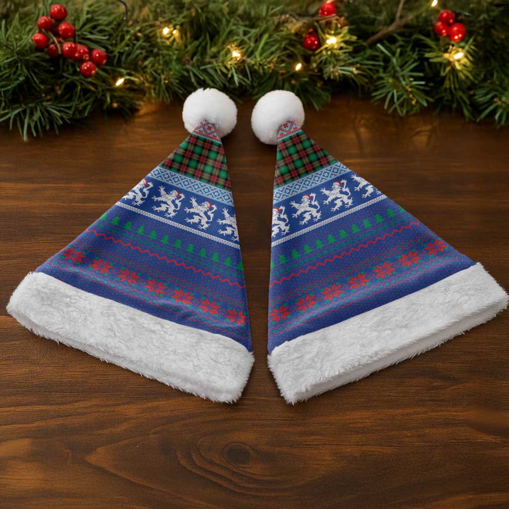 Scottish Christmas Santa Hat Xmas Royal Lions and Tartan - Polynesian Pride