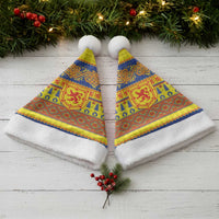 Scottish Christmas Santa Hat Scotland Thistle and Celtic Knot Yellow-Red Color - Polynesian Pride