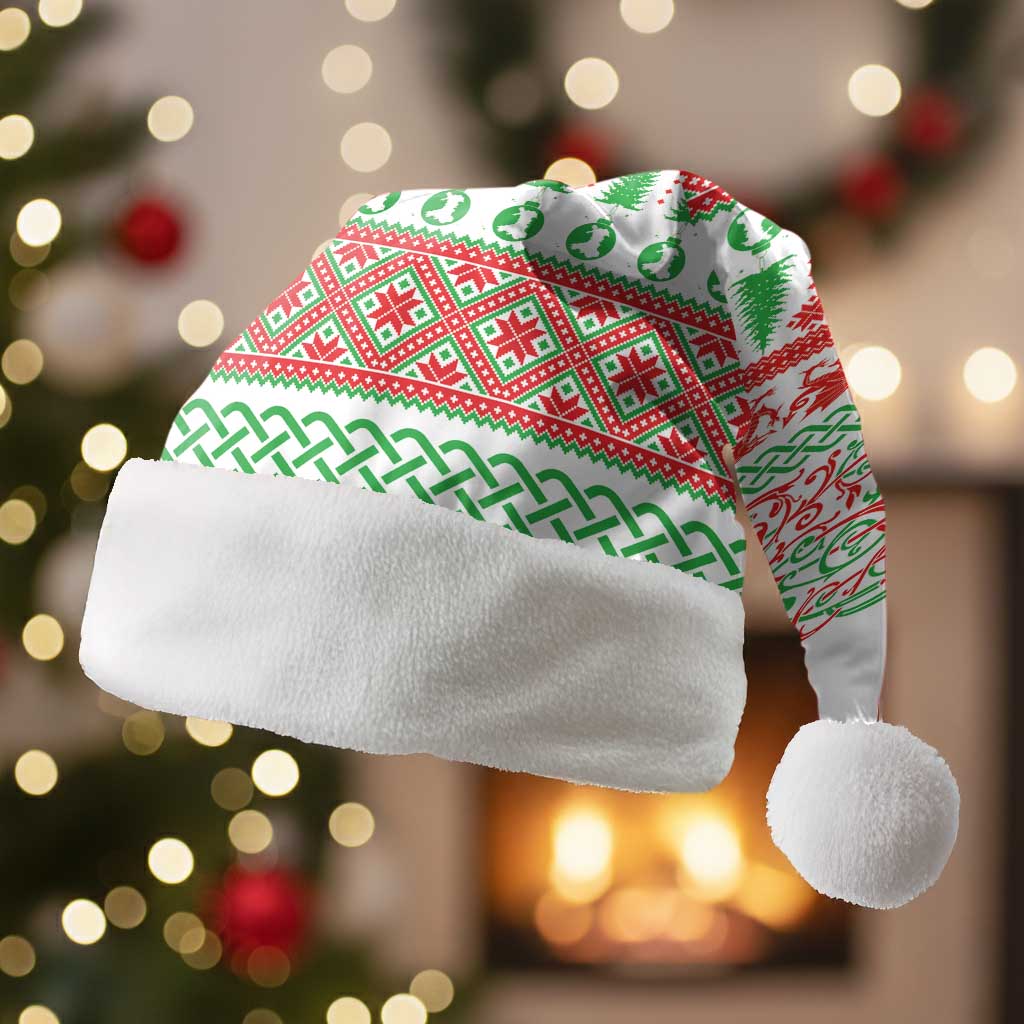 Welsh Christmas Santa Hat Awen and Celtics Culture with Xmas Elements - Polynesian Pride
