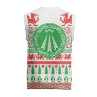 Welsh Christmas Knitted V-Neck Vest Awen and Celtics Culture with Xmas Elements - Polynesian Pride