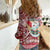 Hawaii Mele Kalikimaka Women Casual Shirt Santa Claus Surfing with Hawaiian Pattern Striped Red Style LT03 - Polynesian Pride