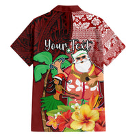 Custom Hawaii Mele Kalikimaka Family Matching Tank Maxi Dress and Hawaiian Shirt Santa Claus and Hula Girl Tropical Folwer with Hawaiian Pattern LT03 - Polynesian Pride