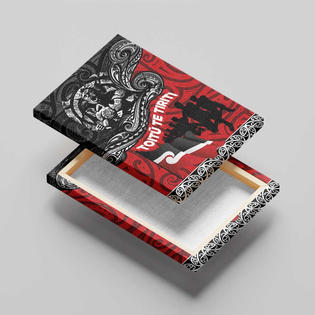 Aotearoa Toitu Te Tiriti Canvas Wall Art Honoring Te Tiriti o Waitangi Maori Haka