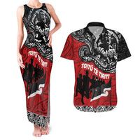 Aotearoa Toitu Te Tiriti Couples Matching Tank Maxi Dress and Hawaiian Shirt Honoring Te Tiriti o Waitangi Maori Haka