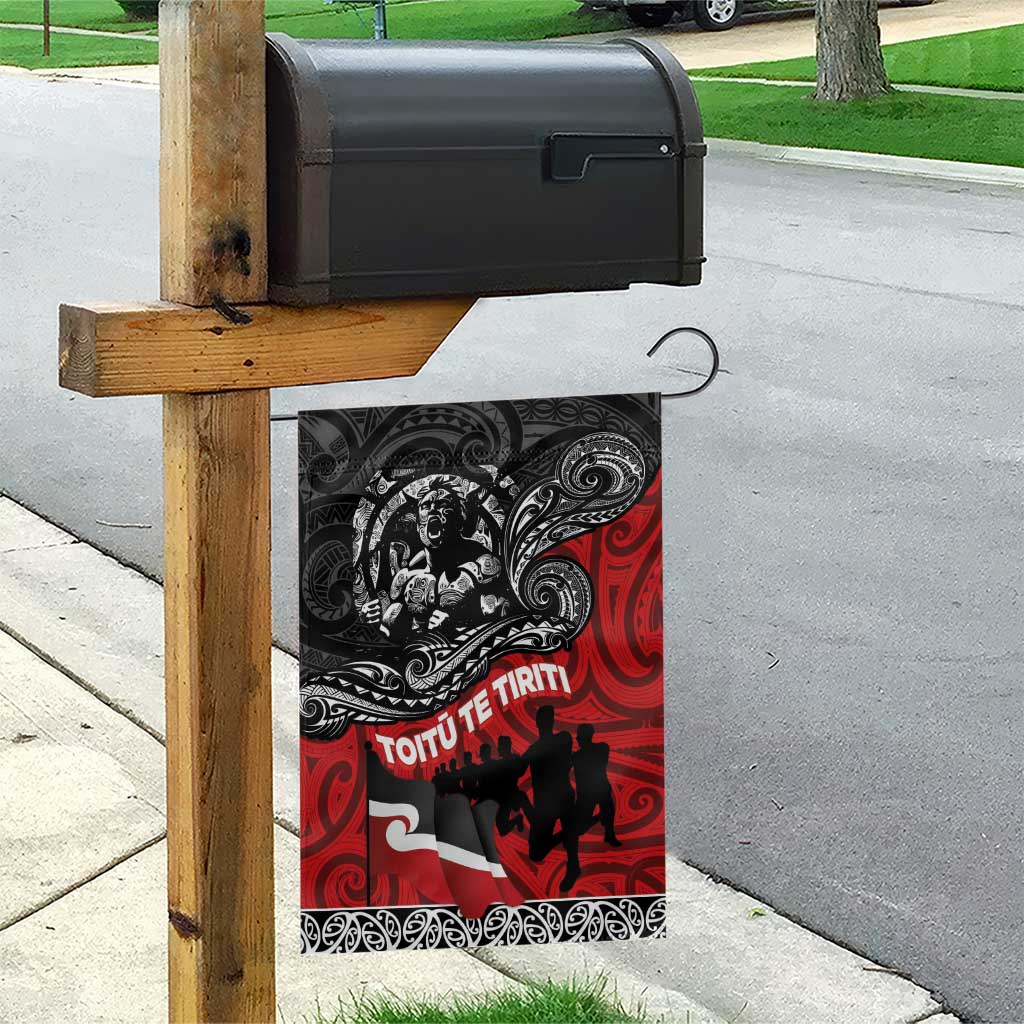 Aotearoa Toitu Te Tiriti Garden Flag Honoring Te Tiriti o Waitangi Maori Haka