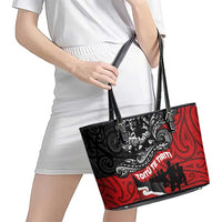 Aotearoa Toitu Te Tiriti Leather Tote Bag Honoring Te Tiriti o Waitangi Maori Haka LT03 - Polynesian Pride