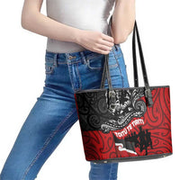 Aotearoa Toitu Te Tiriti Leather Tote Bag Honoring Te Tiriti o Waitangi Maori Haka LT03 - Polynesian Pride