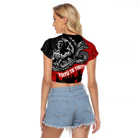 Aotearoa Toitu Te Tiriti Raglan Cropped T Shirt Honoring Te Tiriti o Waitangi Maori Haka