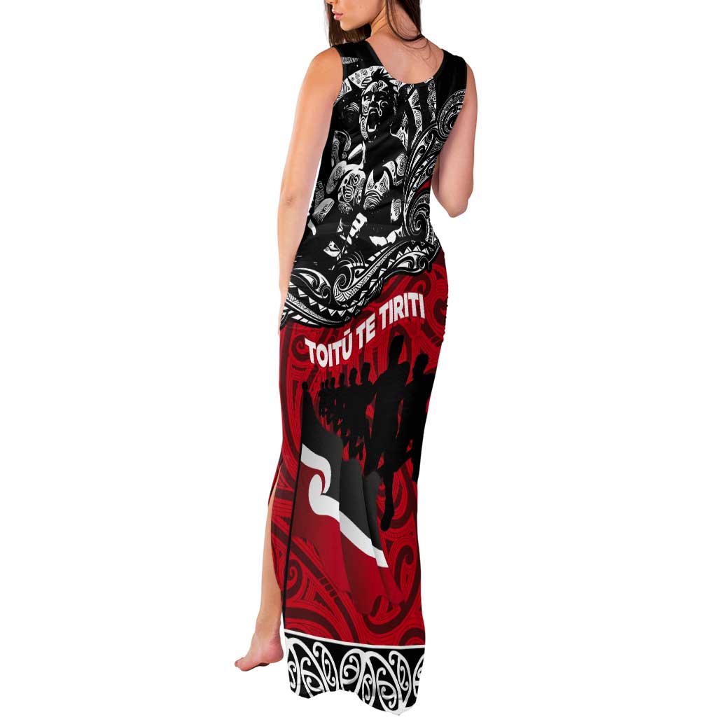 Aotearoa Toitu Te Tiriti Tank Maxi Dress Honoring Te Tiriti o Waitangi Maori Haka