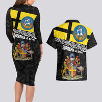 New Zealand Wellington Couples Matching Long Sleeve Bodycon Dress and Hawaiian Shirt The Capital's Emblems Flag and Koru Art