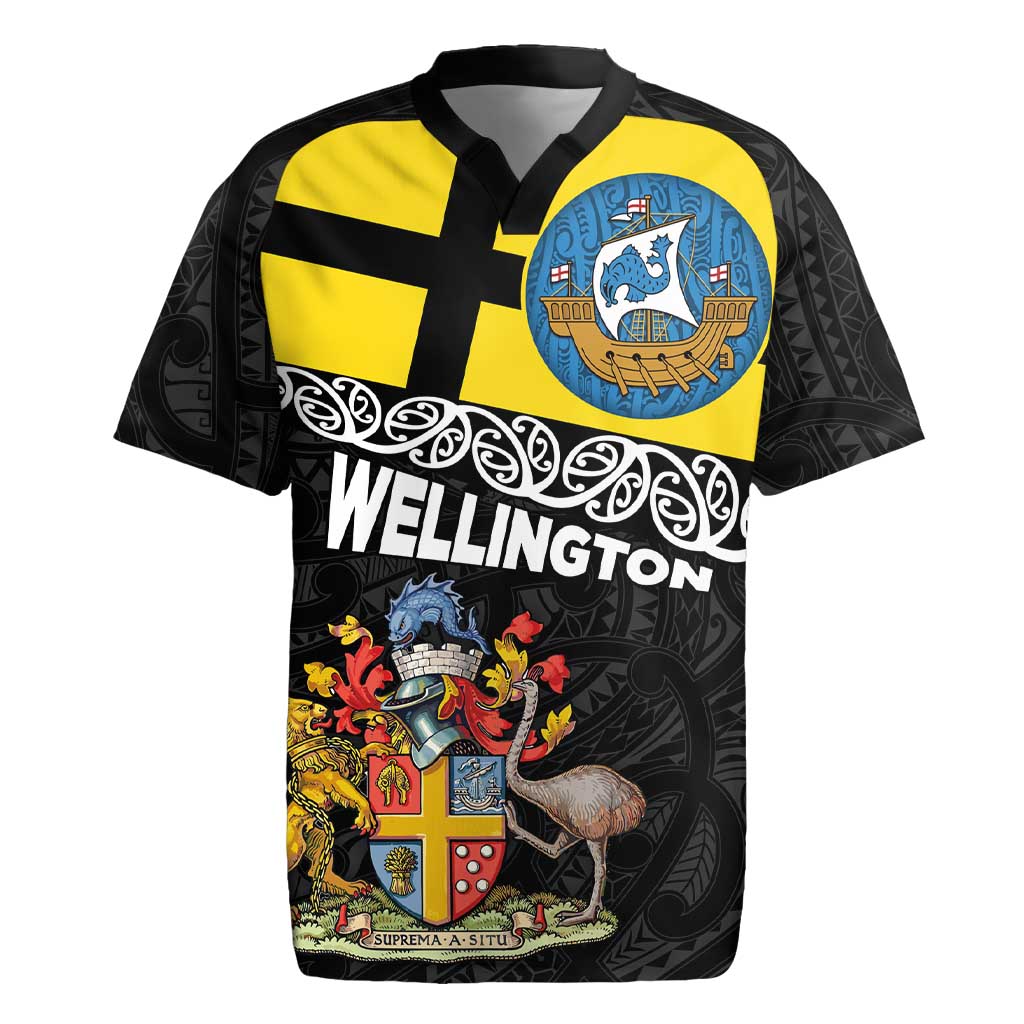 New Zealand Wellington Rugby Jersey The Capital's Emblems Flag and Koru Art