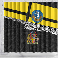 New Zealand Wellington Shower Curtain The Capital's Emblems Flag and Koru Art