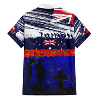 New Zealand and Australia ANZAC Day Family Matching Off Shoulder Maxi Dress and Hawaiian Shirt Lest We Forget Red Poppy Flowers and Soldier LT03 - Polynesian Pride
