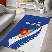 New Zealand Cricket Area Rug Kiwi Birds Haka Dance Blue Fern Sporty Style