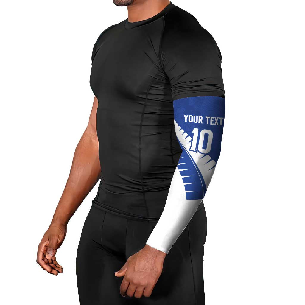 Custom New Zealand Cricket Arm Sleeves Kiwi Birds Haka Dance Blue Fern Sporty Style
