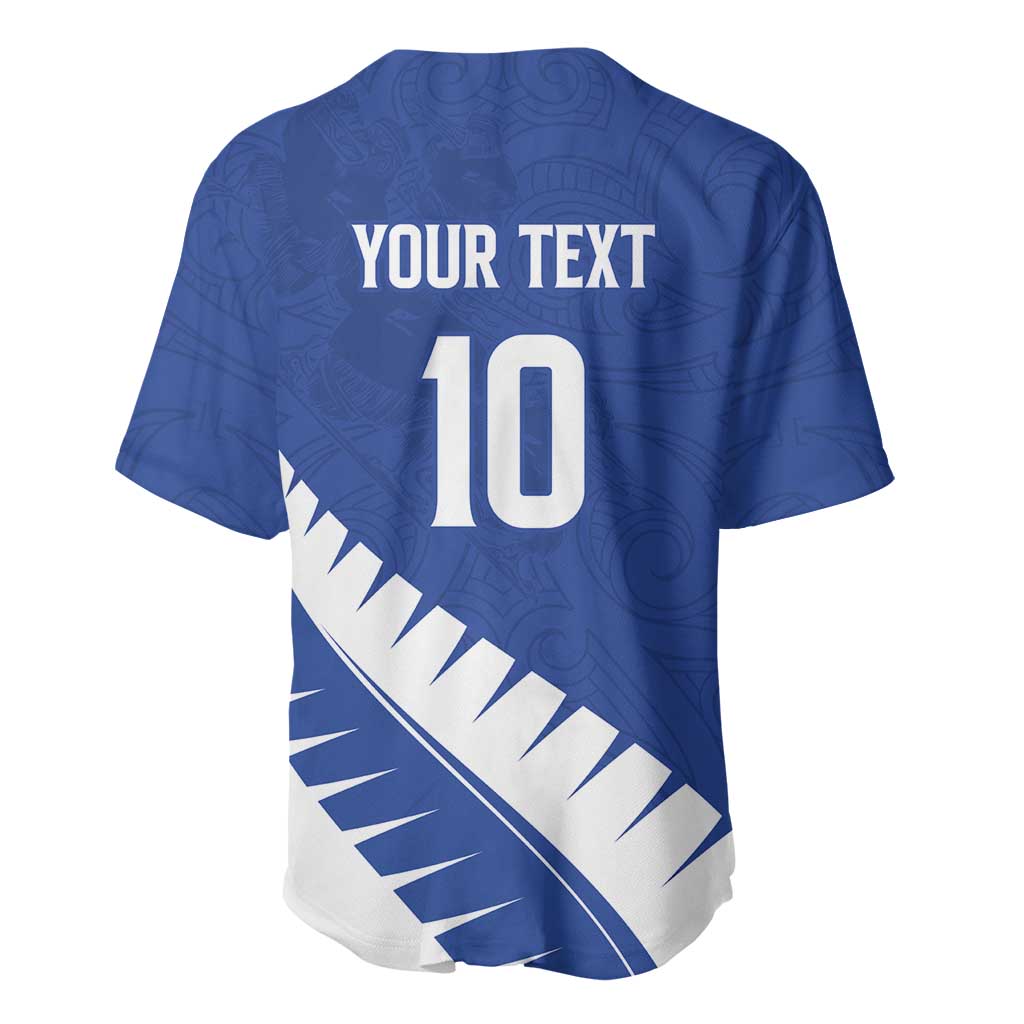 Custom New Zealand Cricket Baseball Jersey Kiwi Birds Haka Dance Blue Fern Sporty Style