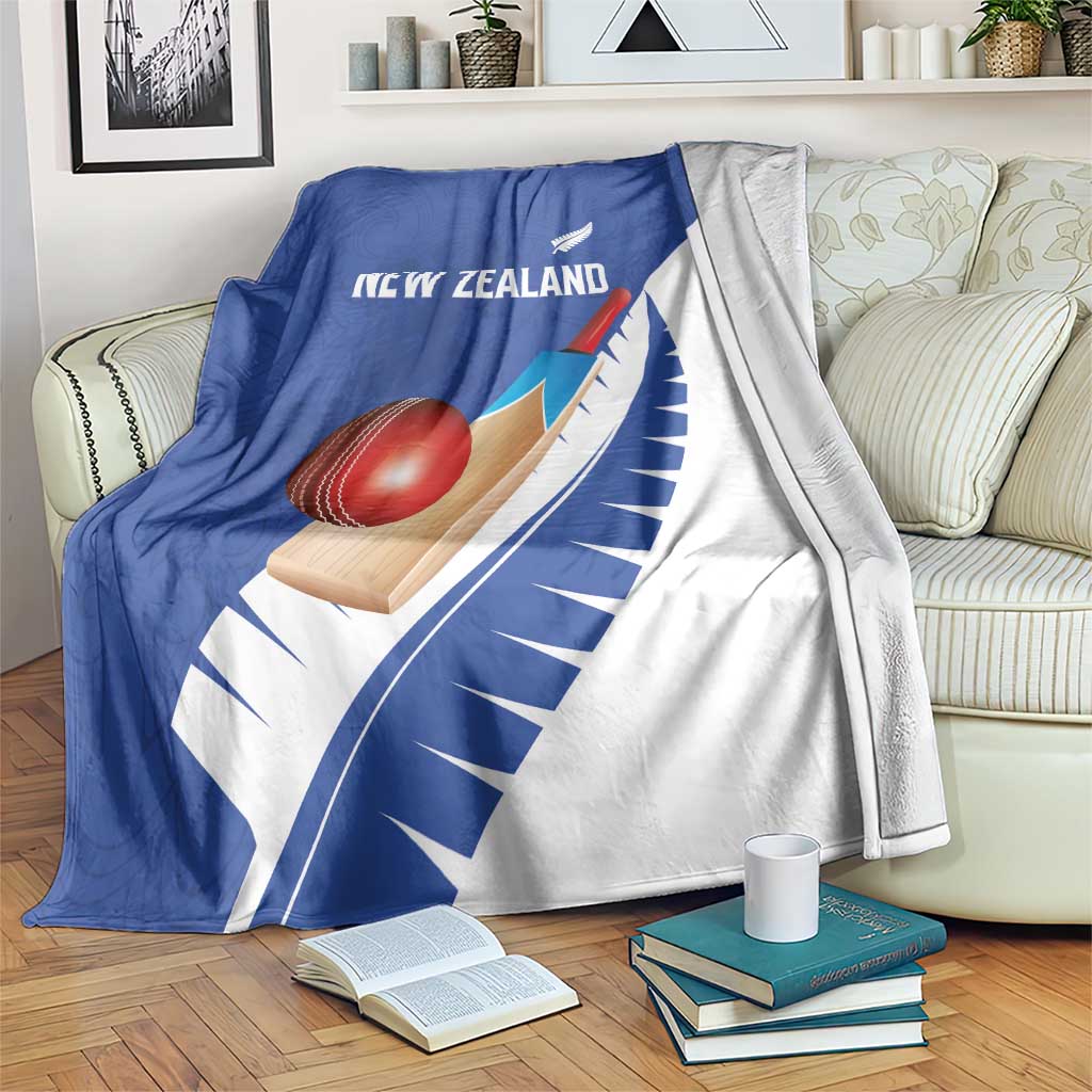 New Zealand Cricket Blanket Kiwi Birds Haka Dance Blue Fern Sporty Style