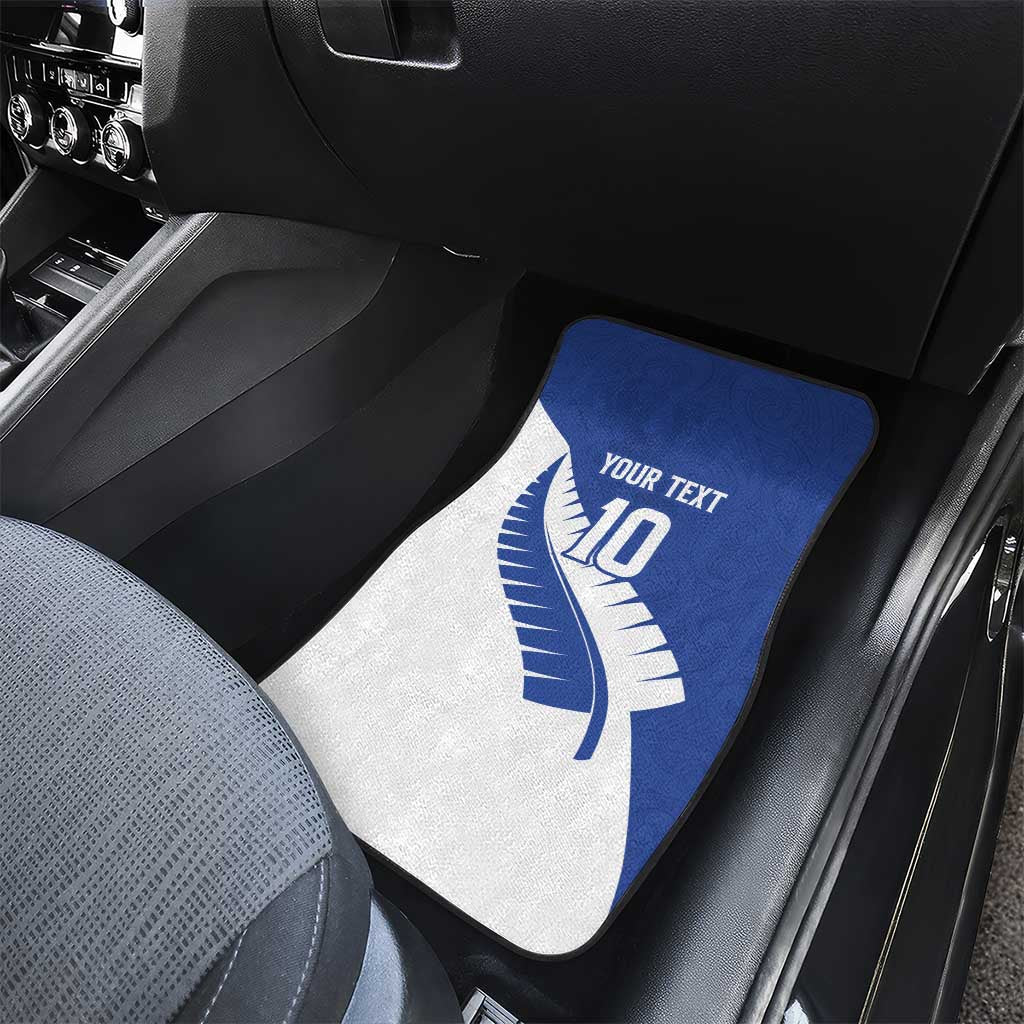 Custom New Zealand Cricket Car Mats Kiwi Birds Haka Dance Blue Fern Sporty Style