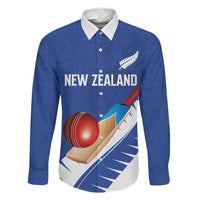 Custom New Zealand Cricket Family Matching Summer Maxi Dress and Hawaiian Shirt Kiwi Birds Haka Dance Blue Fern Sporty Style LT03 Dad's Shirt - Long Sleeve Blue - Polynesian Pride