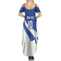 Custom New Zealand Cricket Family Matching Summer Maxi Dress and Hawaiian Shirt Kiwi Birds Haka Dance Blue Fern Sporty Style LT03 - Polynesian Pride